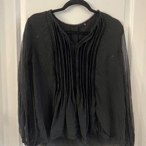 Black Elie Tahari Long Sleeve Blouse Size Large